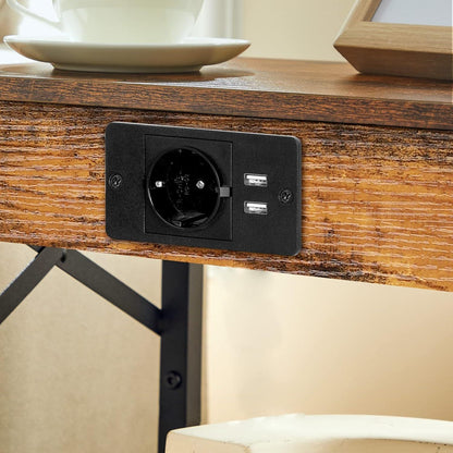 Nachttisch mit Ladestation Klappschublade USB-Anschlüsse Steckdose