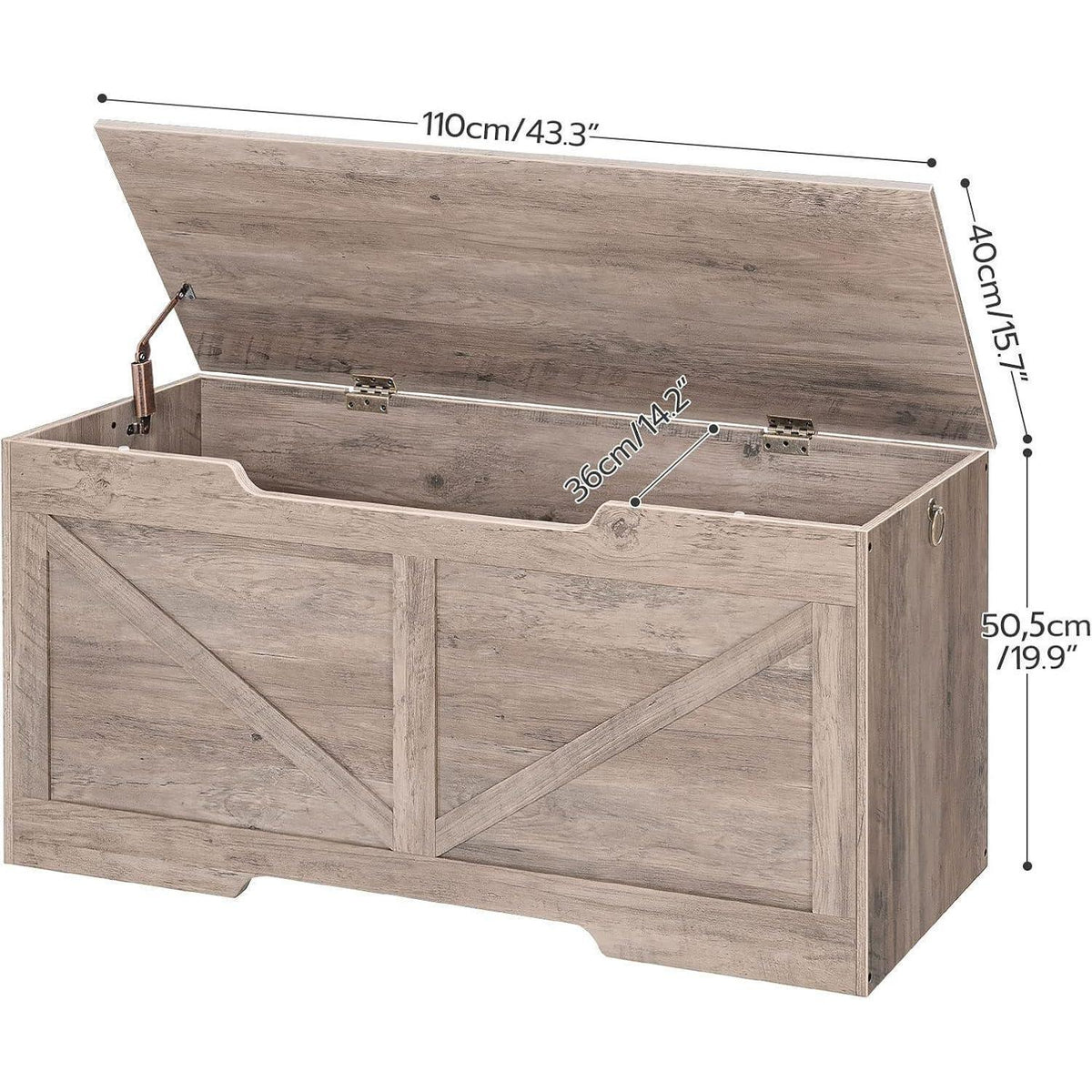 Truhe mit Stauraum & Sitzbank 110cm Grège
