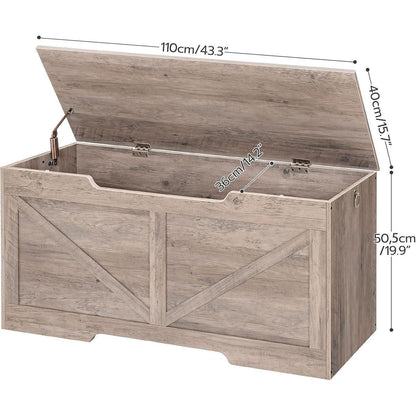 Truhe mit Stauraum & Sitzbank 110cm Grège