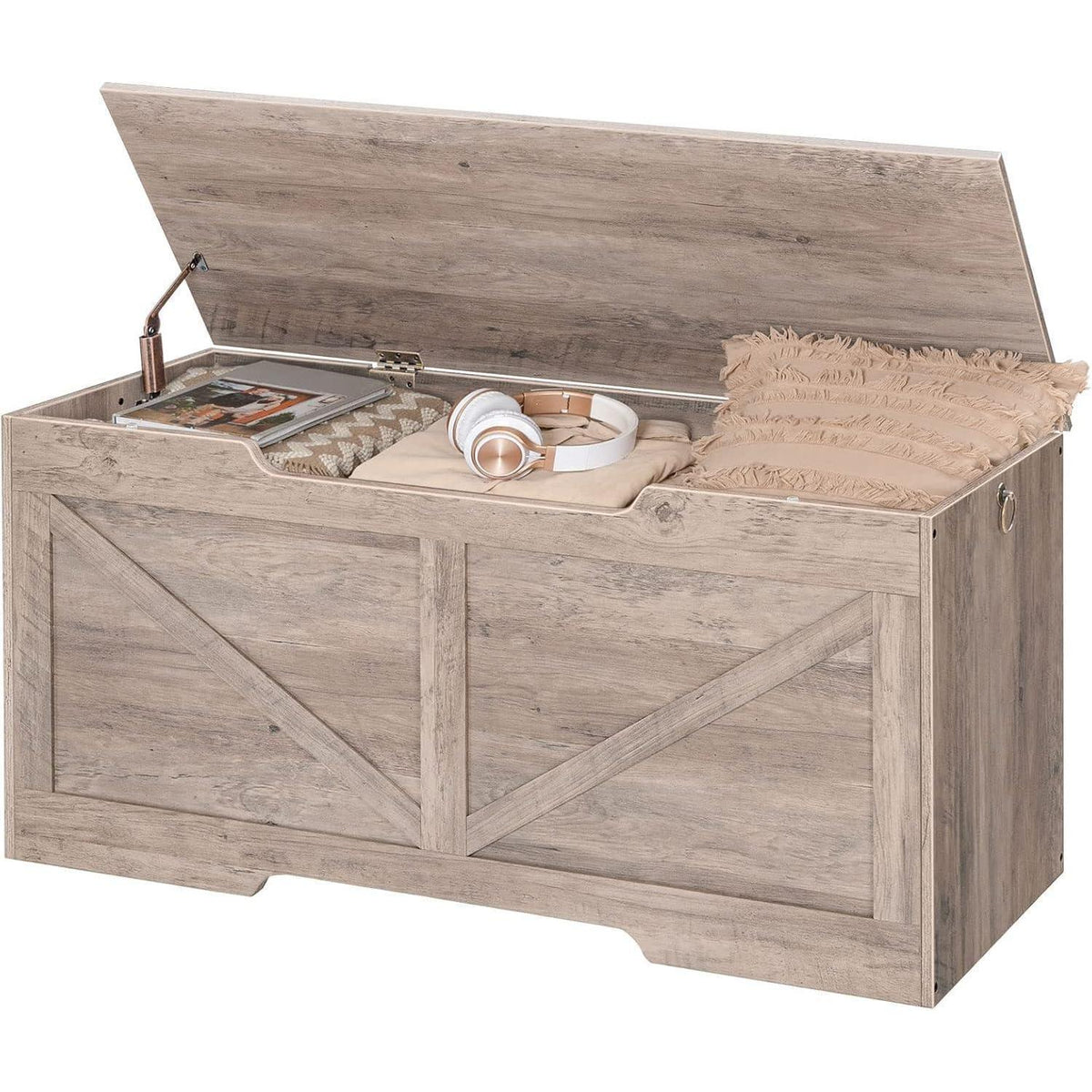 Truhe mit Stauraum & Sitzbank 110cm Grège