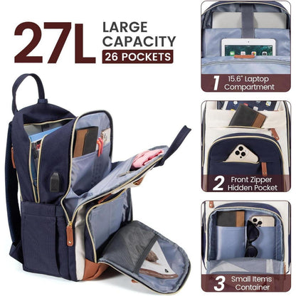 Damen Laptop Rucksack 15.6 Zoll Wasserdicht Schultasche