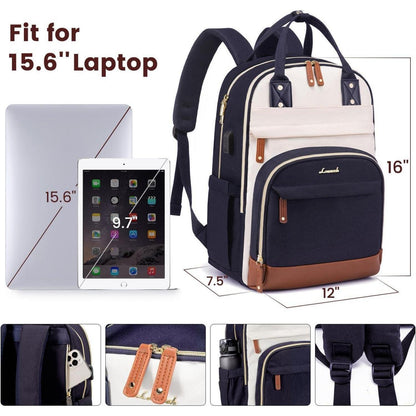 Damen Laptop Rucksack 15.6 Zoll Wasserdicht Schultasche