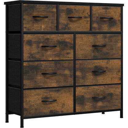 YITAHOME Kommode mit 9 Schubladen Stoff Industrial Stil