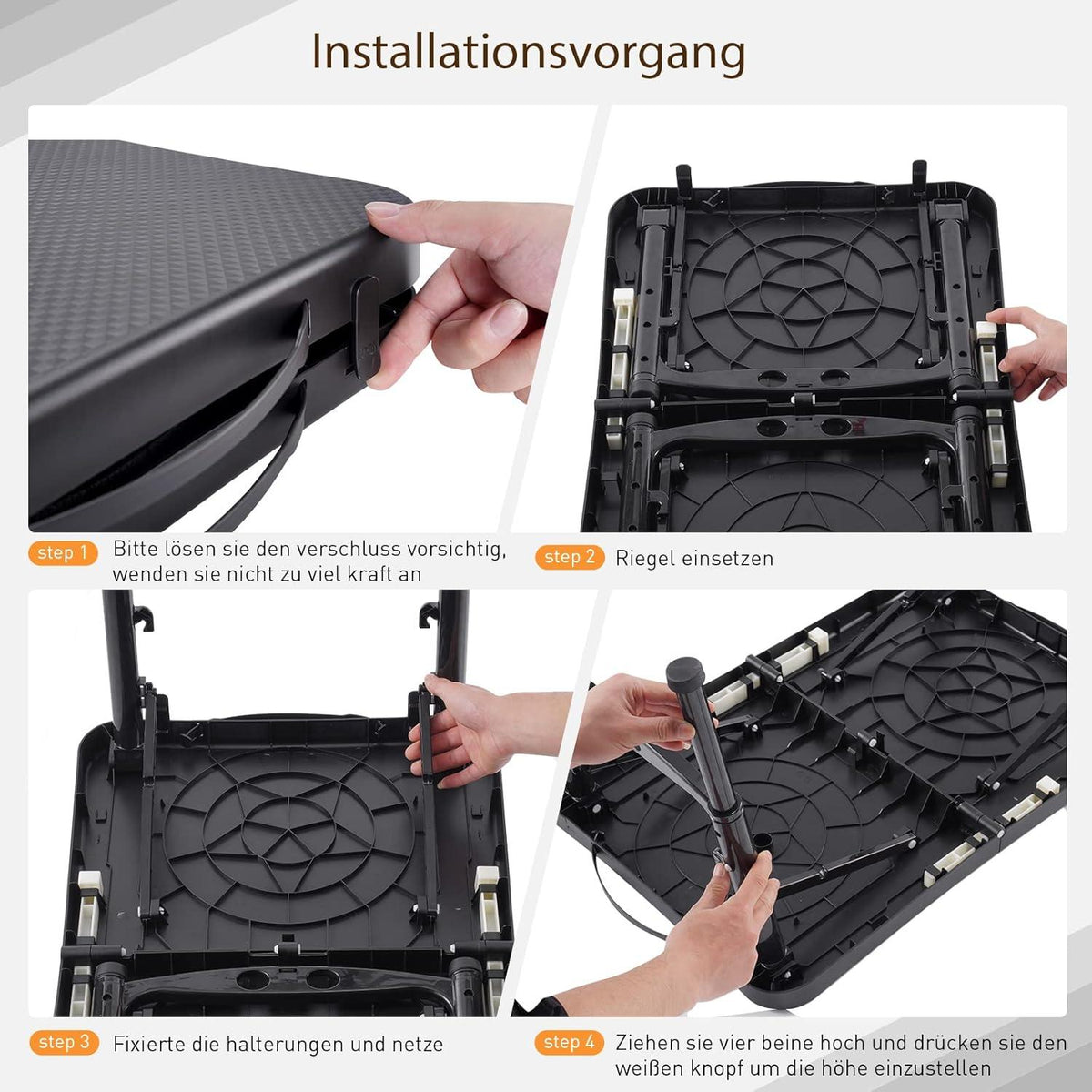Kleiner Höhenverstellbarer Campingtisch für Outdoor-Aktivitäten