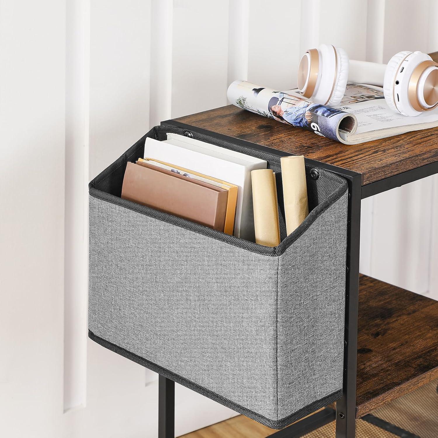 Druckertisch mit Rollen 3 Ebenen 63x30x60cm Braun