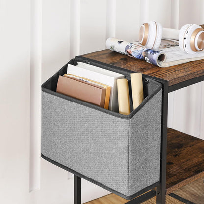 Druckertisch mit Rollen 3 Ebenen 63x30x60cm Braun