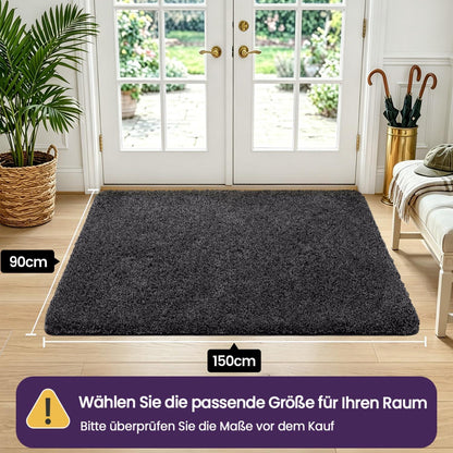 Fußmatte Innen rutschfest 90x150 cm Schwarz-Grau