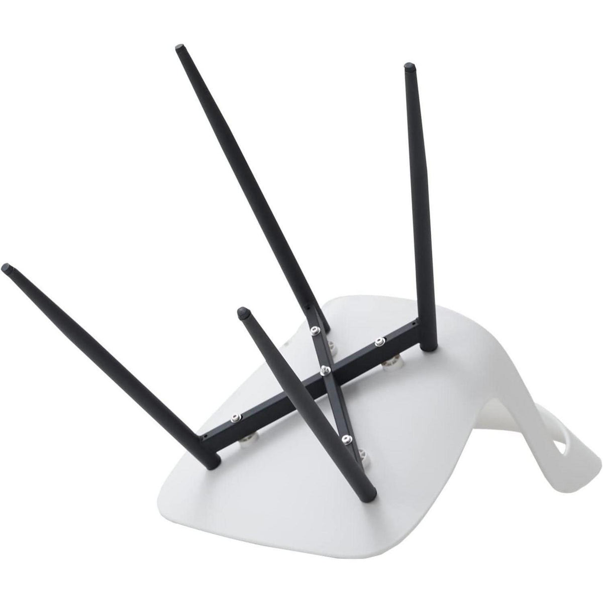 Moderner Esszimmerstuhl 6er-Set, skandinavisches Design Weiß+Schwarz