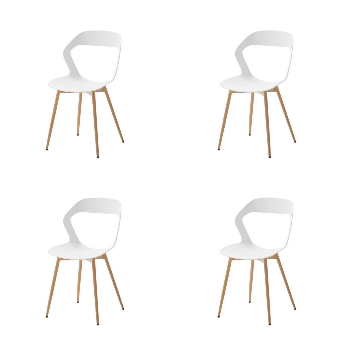 Moderner Esszimmerstuhl Set 4er – Skandinavischer Design Stuhl Weiß