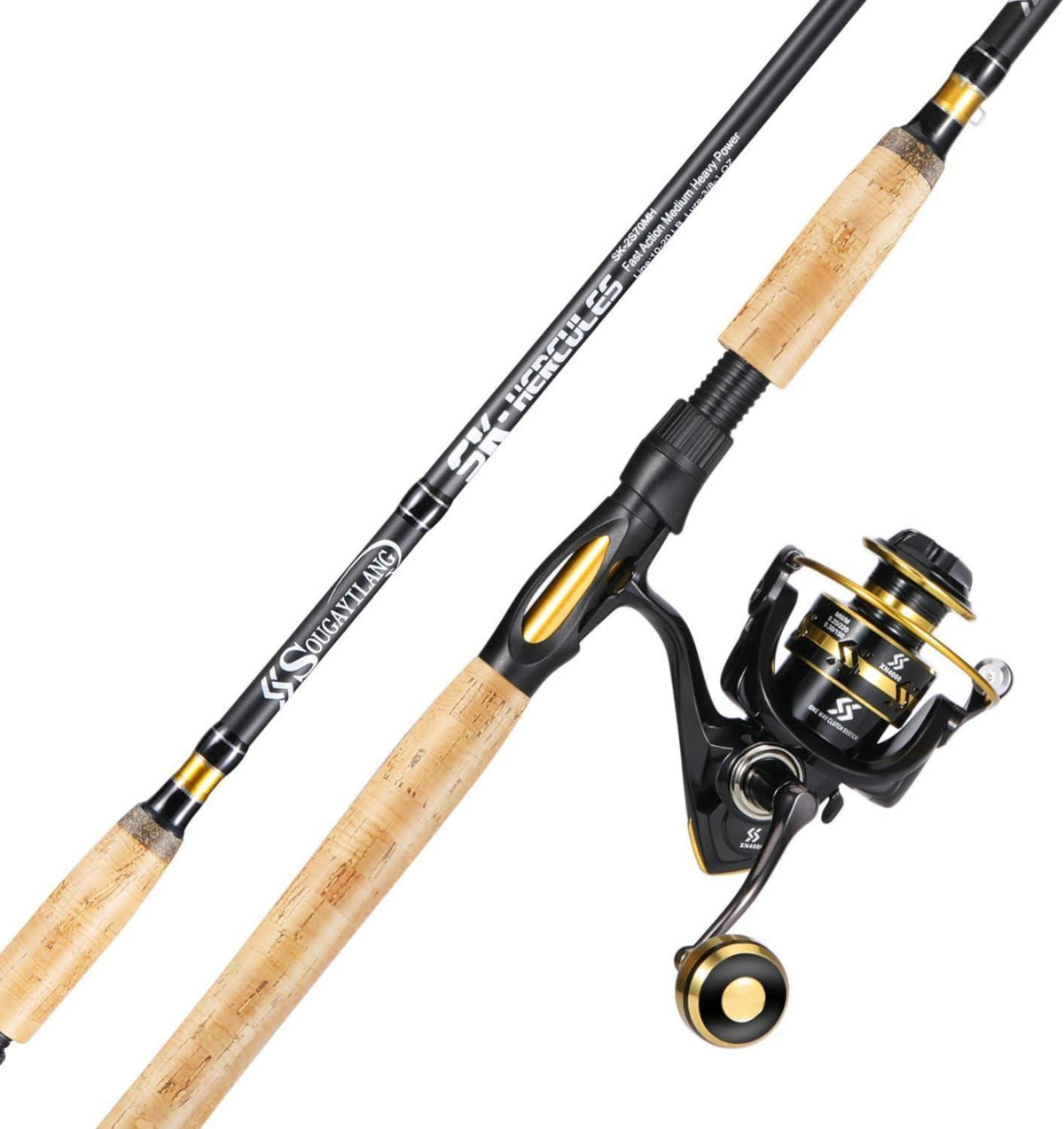 Angelrute Sougayilang 2,1m 2-teilig Inshore Combo 4000 Rolle