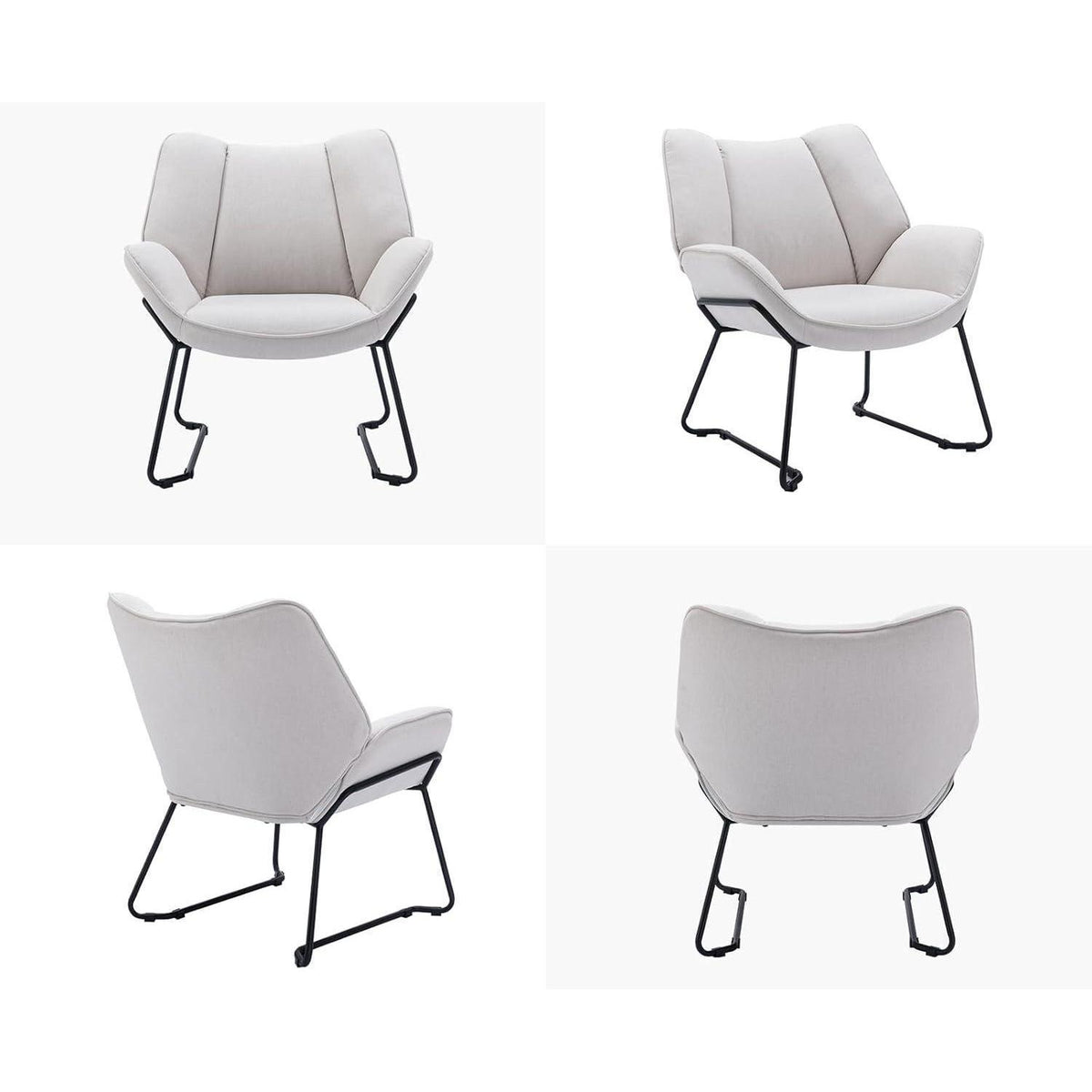 Leinen Loungesessel Modern Beige – Bequemer Relaxsessel für Wohnzimmer