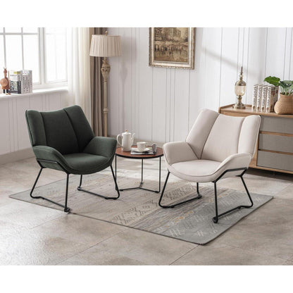 Leinen Loungesessel Modern Beige – Bequemer Relaxsessel für Wohnzimmer