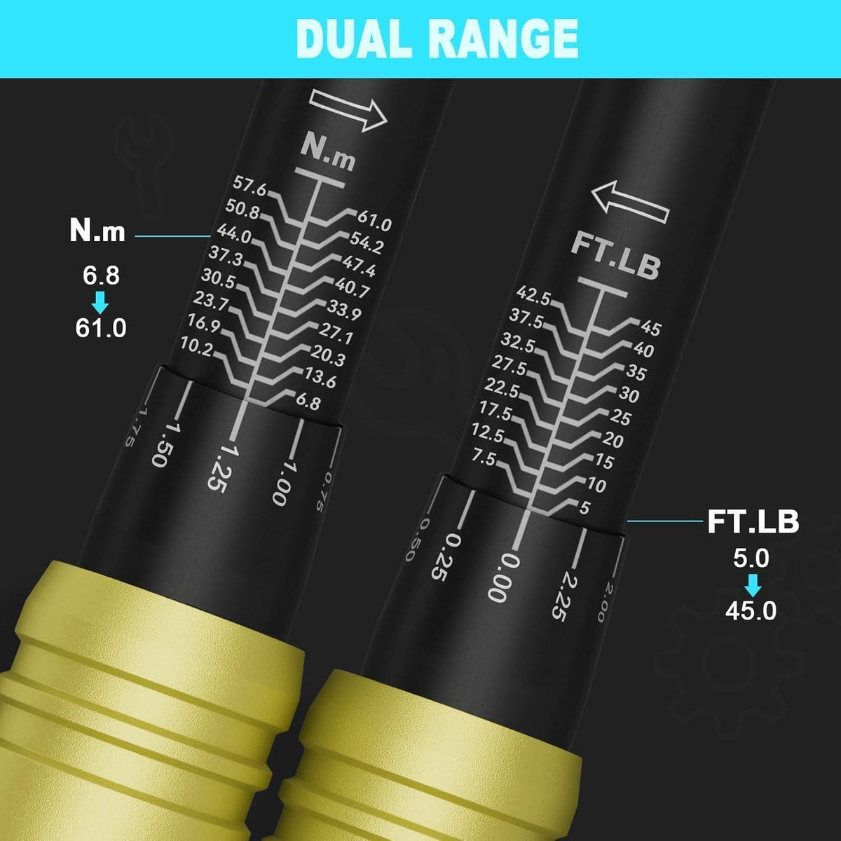 Drehmomentschlüssel 3/8 Zoll, 6.8-61 Nm
