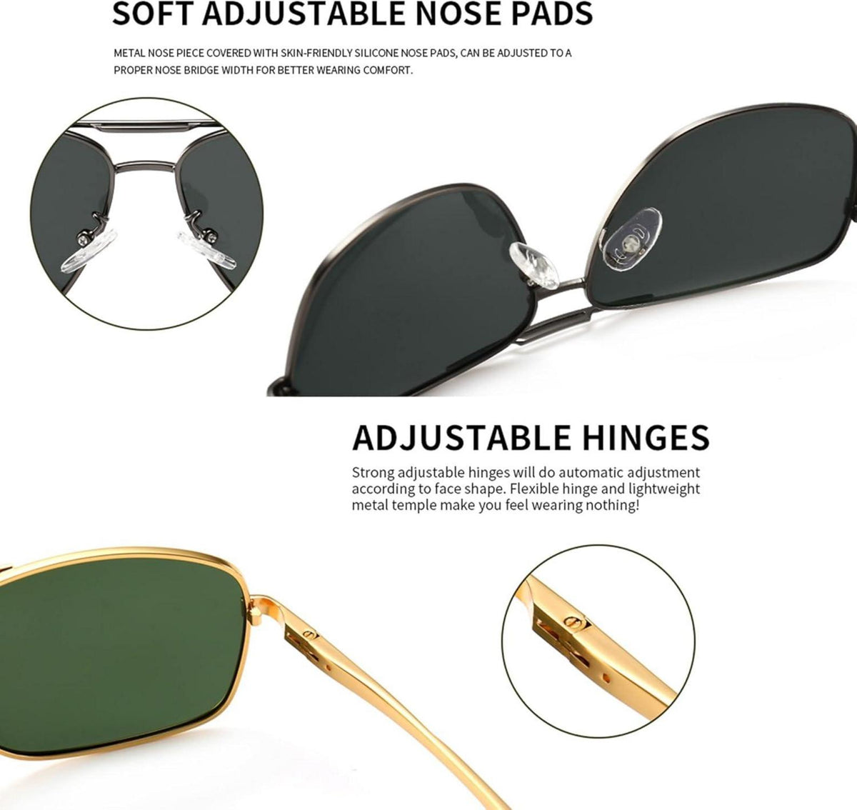 Polarisierte Herren Sonnenbrille Metallrahmen UV400 Driving Angeln Golf