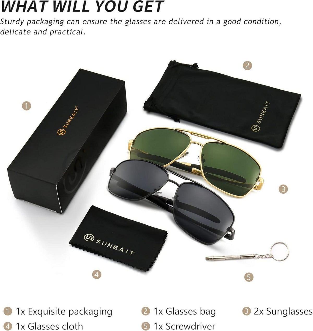 Polarisierte Herren Sonnenbrille Metallrahmen UV400 Driving Angeln Golf