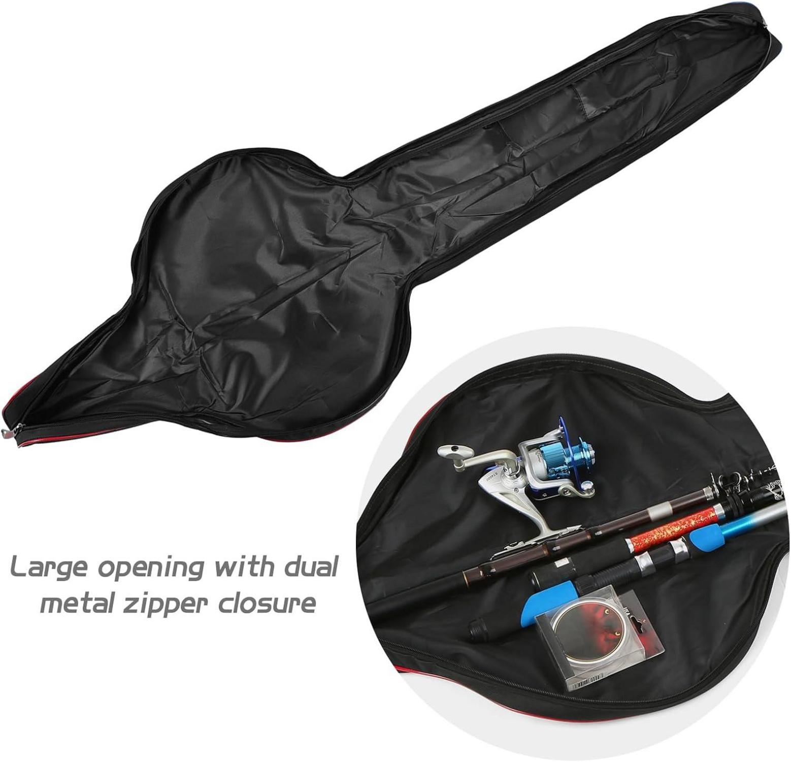 Angeltasche Rutentasche 160 cm Tragbar faltbar groß schwarz rot