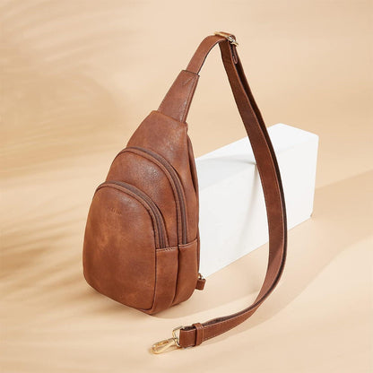 Telena Damen Crossbody Umhängetasche Braun 1 in Lederoptik