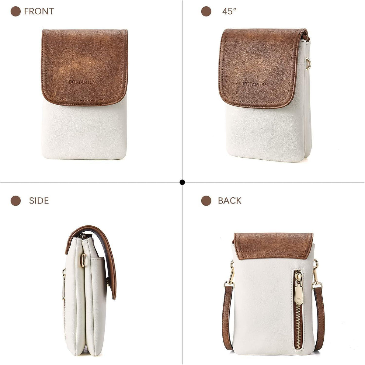 Handytasche zum Umhängen Damen mit Geldbörse, Beige Braun