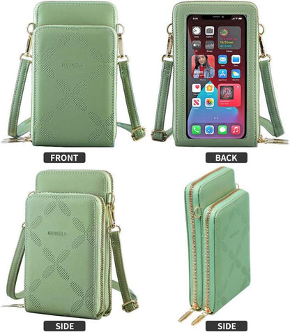 MUIIKOLA Kleine Handy Umhängetasche Touchscreen Crossbody Damen Handytasche iPhone 13 Pro Max Samsung Galaxy S22 S21 FE