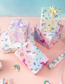 Einhorn Geschenkpapier Set - 10 Blatt 51x69cm Kinder
