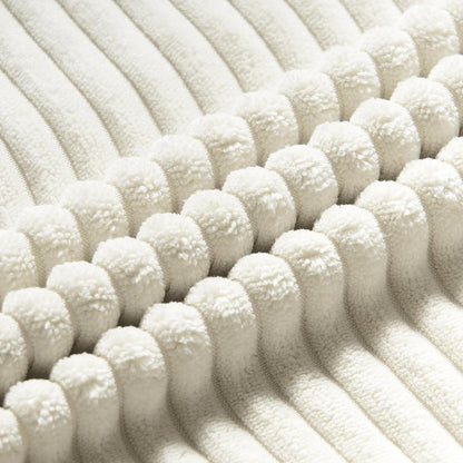 Kissenbezug 45x45 2er Set Creme Kordsamt gestreiftes Muster