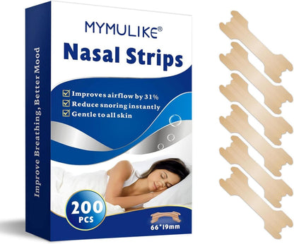 MYMULIKE Nasenpflaster 200 Stück Anti-Schnarchen Nosestrips SchlafGegen