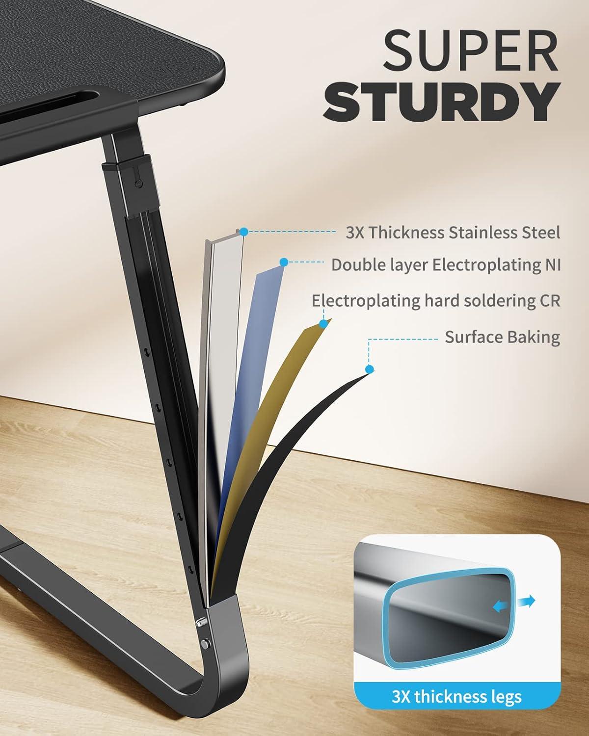 Beistelltisch Frühstückstablett Laptoptisch U-förmige Füße höhenverstellbar 55x39cm