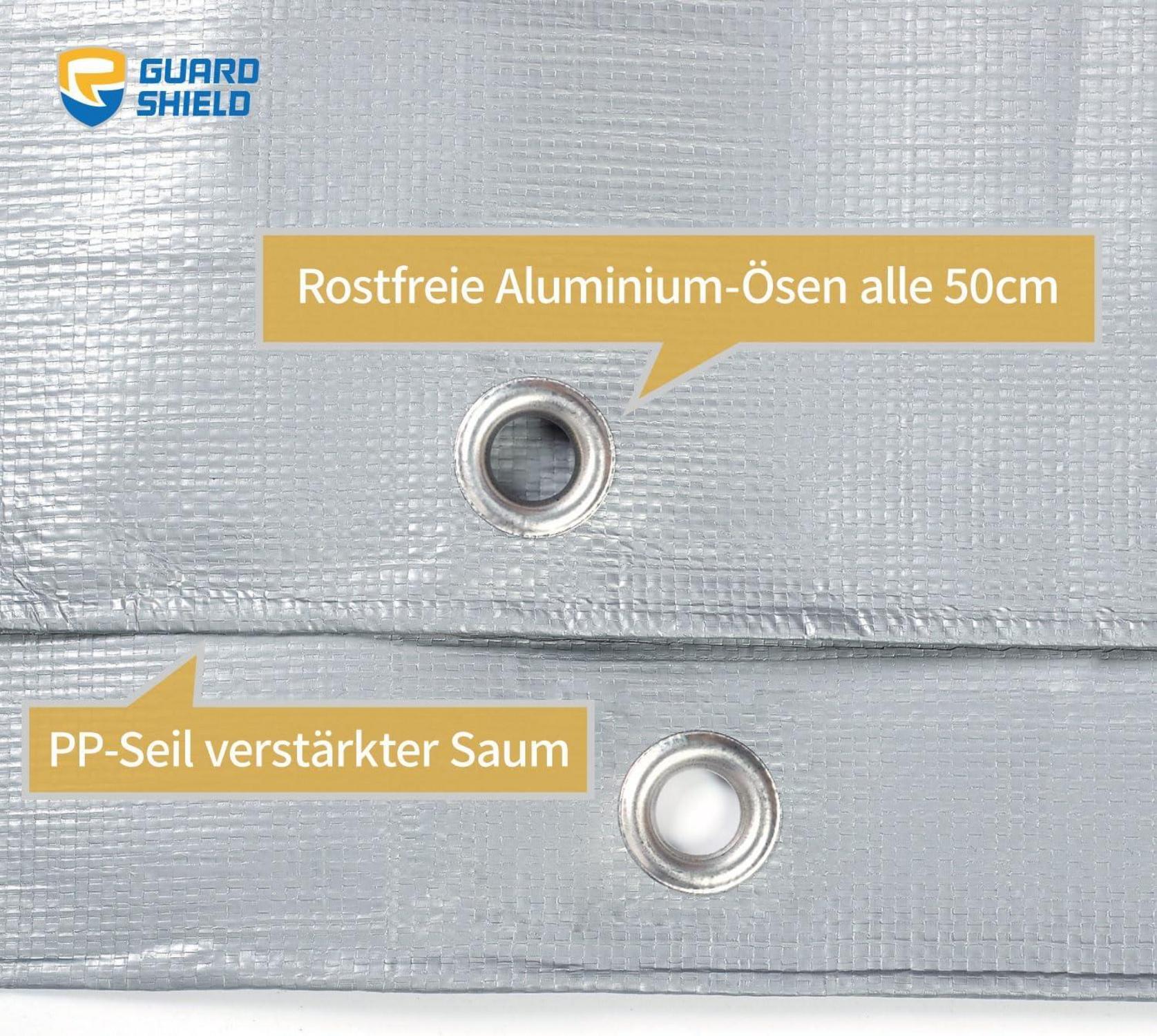Abdeckplane Wasserdicht 2m x 3m Grau 160g/m² UV-stabilisiert Schimmelresistent