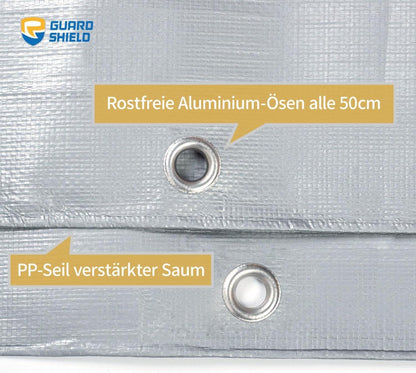 Abdeckplane Wasserdicht 2m x 3m Grau 160g/m² UV-stabilisiert Schimmelresistent