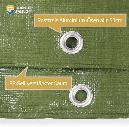 GUARD SHIELD Abdeckplane 4m x 5m Wasserdicht Grün 160g Schutzplane UV-stabilisiert