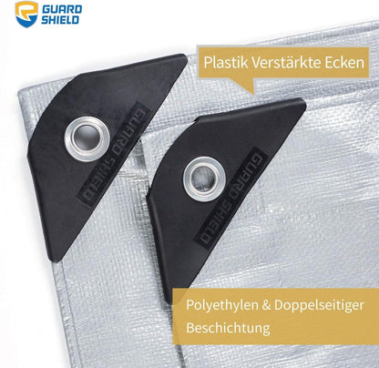 GUARD SHIELD Abdeckplane 2m x 2m Wasserdicht Grau