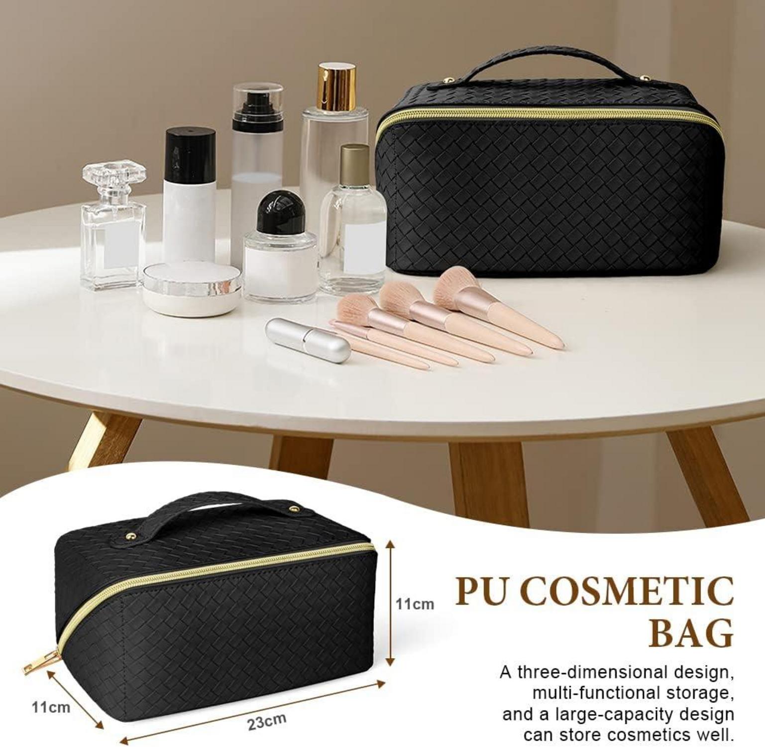 Aucuu Reise Kosmetiktasche PU Leder Große Kapazität