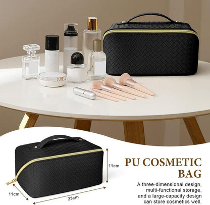 Aucuu Reise Kosmetiktasche PU Leder Große Kapazität