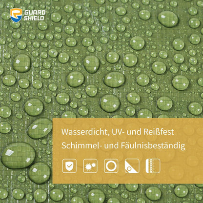 Abdeckplane Wasserdicht mit Ösen 4m x 4m Grün