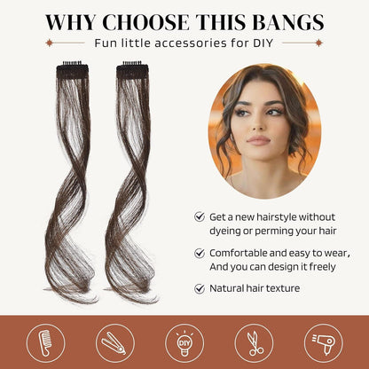 Clip-in Pony Dunkelbraun mit Kupfer Highlights – 30cm