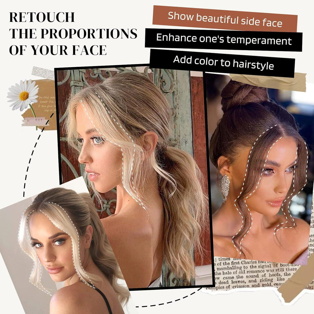 Clip-in Pony Dunkelbraun mit Kupfer Highlights – 30cm