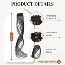 Clip-in Pony mit seitlichen Luftschläfen – Natürliches Schwarz, 30cm