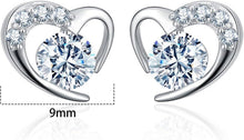Silber Kristall Herz Armband Ohrringe Set verstellbar