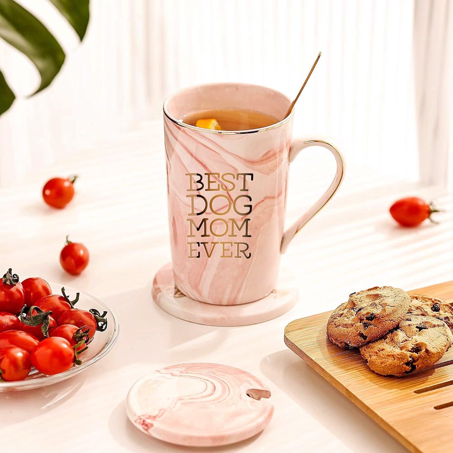 Hundemutter Tasse Geschenk-Set 420ml Rosa-best Dog Mom