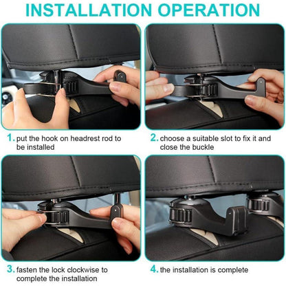 URAQT Auto Kopfstützen Haken mit Handyhalterung 360° drehbar