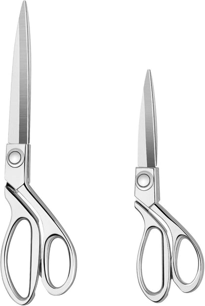 Hochleistungs-Nähschere für Stoff und Leder 20 cm + 26 cm Silber