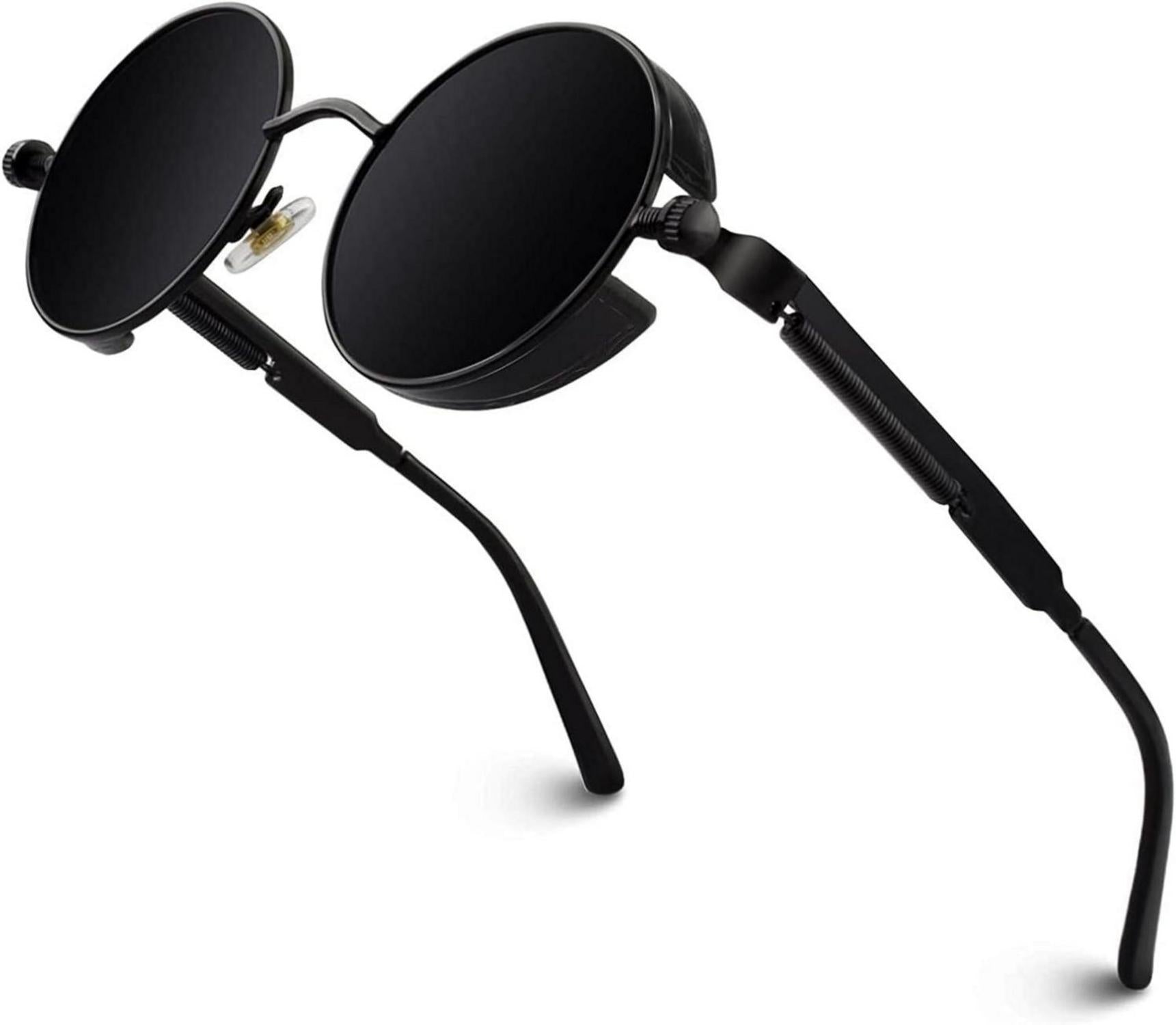 Polarisierte Runde Steampunk Sonnenbrille UV400 Schutz