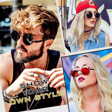 GQUEEN Retro Runde Polarisierte Steampunk Sonnenbrille UV400
