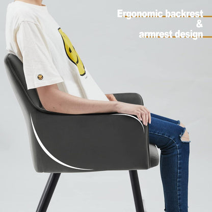 Samt Esszimmerstühle 4er-Set mit Armlehnen, Dunkelgrau