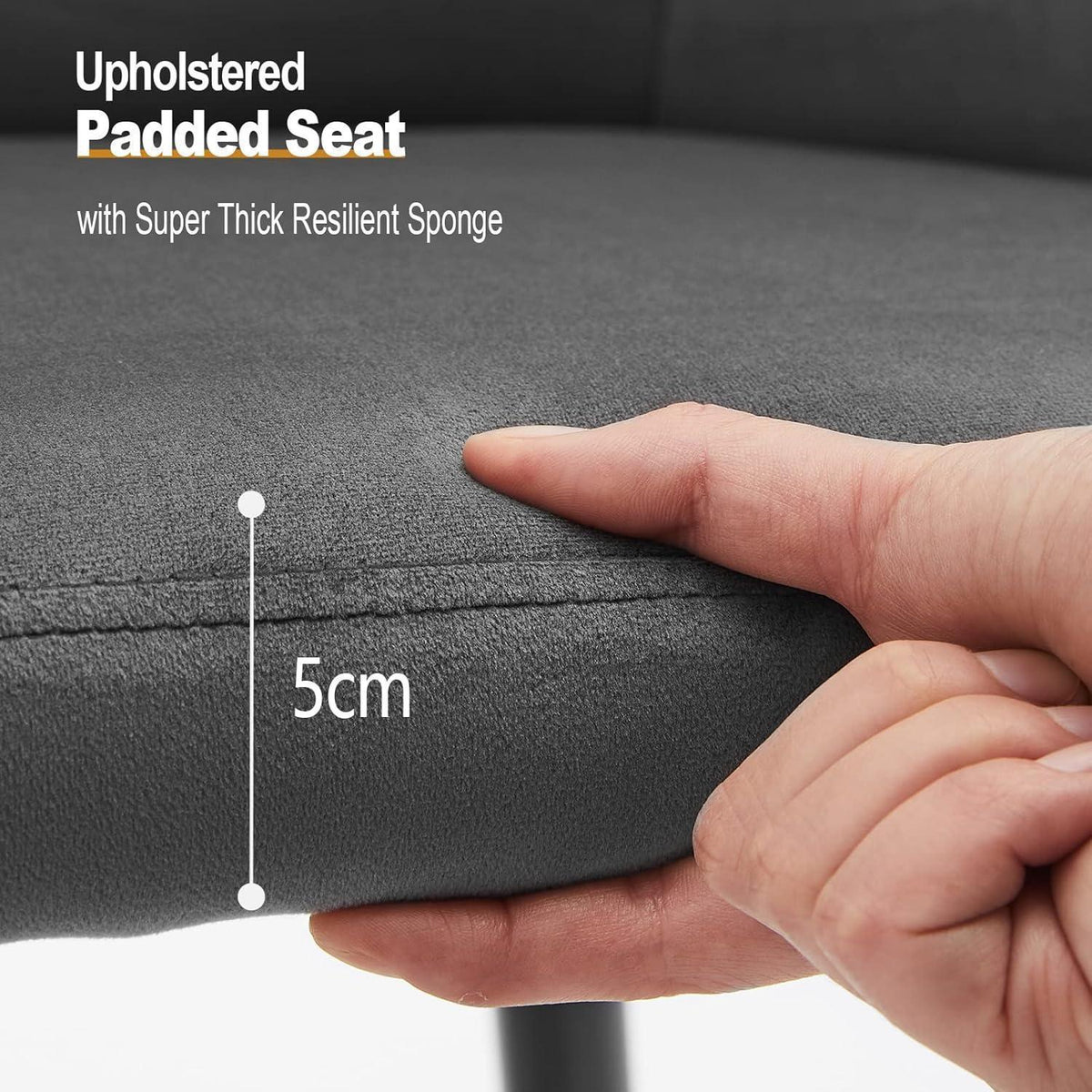 Samt Esszimmerstühle 6er-Set mit Armlehnen, Dunkelgrau