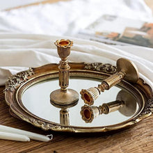 Vintage Kerzenständer für Spitzkerzen 2er Set Harz Retro 14cm - Bronze