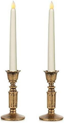 Romadedi Vintage Kerzenhalter Gold 2er Set Harz 14cm