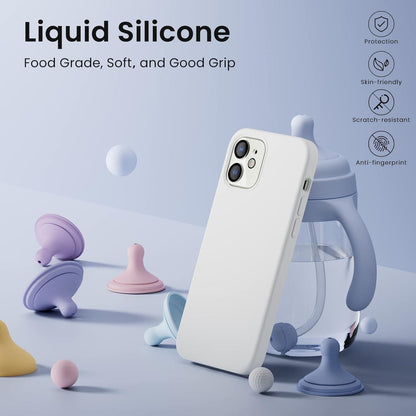 iPhone 12/12 Pro 6,1 Silikon Case mit Schutzfolie und Kameraschutz