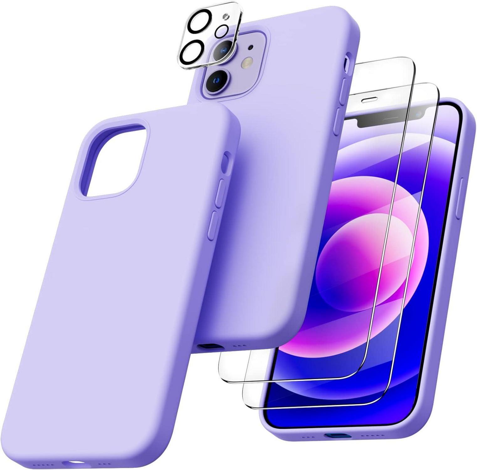 ORNARTO 5-in-1 iPhone 12/12 Pro 6,1 Silikon Case + Schutzfolie