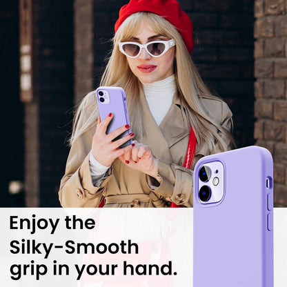 Flüssig Silikon Case für iPhone 12 Pro 6,1 Zoll in Helles Lila
